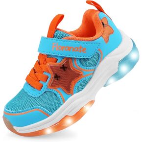 TwinkleTots Light Up Sneakers Toddler Size 10 to Little Kid Size 2 for Boys and Girl Fashion Funny LED Flashing Shoes
