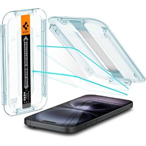 Spigen Tempered Glass Screen Protector [GlasTR EZ FIT] Designed for iPhone 15 [2 Pack] Clear