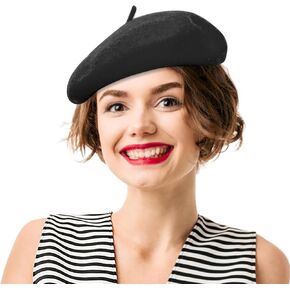 Wool Berets for Women - Classic French Beret Hats for Women and Kids, Solid Color Artist Style