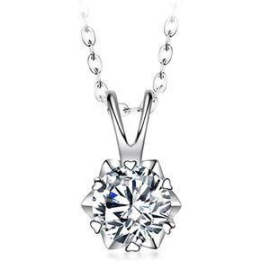1 Carat 14K Gold | IGI Certified Lab Grown 6 Prong Solitaire Diamond Pendant Necklace With Chain | Round Shape Prong Setting Pendant Necklace| F-G Color, VS1-VS2 Clarity in Kuwait