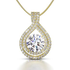 Platinum Plated Certified Moissanite Necklace for Women Gift for Her