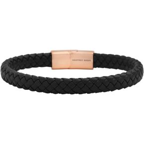 Braided Genuine Leather Bracelet with Stainless Steel Closure