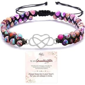 for Granddaughter for You are Always in Mine Beads“ Bracelet, Natural Emperor Jasper Stone Beaded Wrap Bracelet Duoble Layer for Mind Peace,Bracelet for Granddaughter