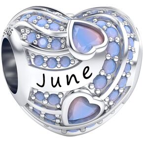 Birthstone Charms 925 Sterling Silver Charms for Women Bracelet Necklace Pendants with 5A Cubic Zirconia,Christmas Anniversary,Jewelry Gift for Women Friends Family