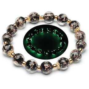Firefly Beads Bracelet Glow in the Dark Beaded Bracelet Luminous Mermaid Glass Beaded Bracelets for Women Firefly Beads Stretch Bracelet for Women