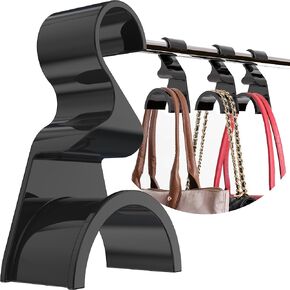 Wiosi Premium Clear Purse Hanger Closet Set of 3 - Durable Acrylic Organizers and Storage Bag Hanger for Luxury Closet - Purse Hanger Holder for Handbags, Premium Backpack Purse Hooks