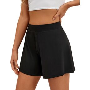 WHO IN SHOP Lounge Shorts for Women High Waist Ultra-Soft Cozy Sleepwear Pj Shorts Pajamas Bottom-5" Inseam