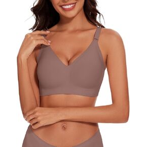 WOWENY Seamless Wireless Bras for Women Full Coverage with Support No Underwire Soft Comfort Bra