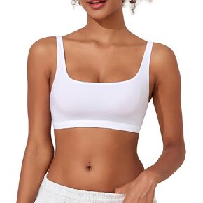 Women Wireless Bralettes Comfortable No Underwire Bras Scoop Neck Seamless Unlined Soft Lounge Bra