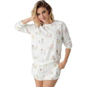 PJ Salvage Women's Loungewear Floral Market Long Sleeve Top