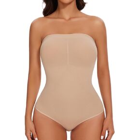 Strapless Shapewear Bodysuit for Women Seamless thong Tummy Control Bodysuit Slimming Butt Lifter Body Shaper