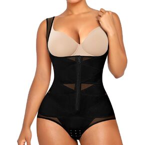 Nebility Shapewear Bodysuits for Women Tummy Control Faja Body Shaper Open Bust Waist Trainer