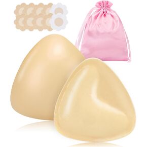 Sticky Bra Pads with Nipple Covers, Double-Sided Adhesive Instantly Boob Lift Boost Padded, Reusable Silicone Breast Inserts