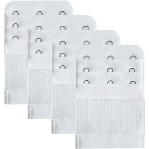 TAIKULE Women's Bra Extenders 3 Rows 2 Hooks/ 3 Hooks/ 4 Hooks Stretchy Bra Extension Strap (Black, White, Nude, Beige)