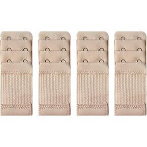 TAIKULE Women's Bra Extenders 3 Rows 2 Hooks/ 3 Hooks/ 4 Hooks Stretchy Bra Extension Strap (Black, White, Nude, Beige) in Saudi Arabia