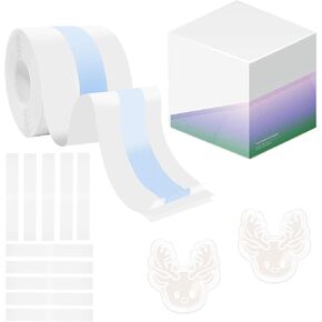 Transparent Boob Tape Kit -Breast Lift Tape for Large Breasts with 2 Pcs Nipple Covers and 10 Pcs Double-Sided Fashion Tape, Invisible Boobtape for Push Up, Breathable Sticky Adhesive Bra Tape