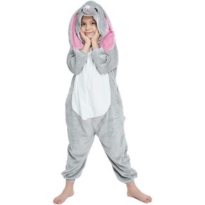 Kid Animal Costume for Halloween Girls/Boys Fleece Onesie Novelty One Piece Pajama Sleepwear Party Cosplay