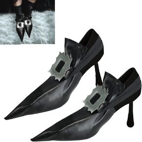 Witch Shoe Covers Adults- Black Witch Shoes Cover Witch Accessories for Costume Adult, Halloween Costumes for Women and Girls, Halloween Dress Up