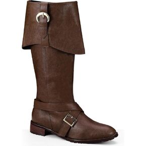 Jiuguva Caribbean Pirate Costume Boots Halloween Renaissance Medieval Leather Long Boots for Men Women Riding Cosplay