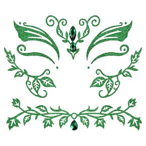 Green Face Jewels Stickers Halloween Ivy Costume, Glitter Green Face Gems Self Adhesive Glue Festival Makeup Cosplay Dress Up Accessories Women Grils
