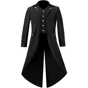 Men's Steampunk Gothic Tailcoat Jacket Plague Doctor Costume Vintage Frock Coat Cosplay Uniform Halloween Costume