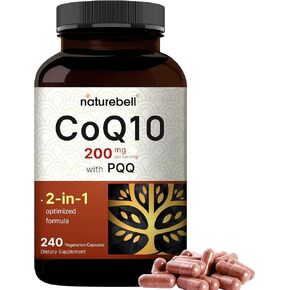 CoQ10 (Ubiquinone) 400mg with Omega 3 Fatty Acids, 240 Capsules | Stable High Absorption Form – Antioxidant Support for Heart & Energy Health – Extra Strength Coenzyme Q10 Supplement