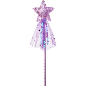 Girls Princess Star Wand,Glitter Angel Star Wand Stick for Birthday Halloween Christmas Party