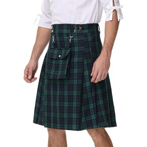 Scarlet Darkness Kilt for Men Scottish Traditional Irish Viking Kilt Tartan Utility Kilts