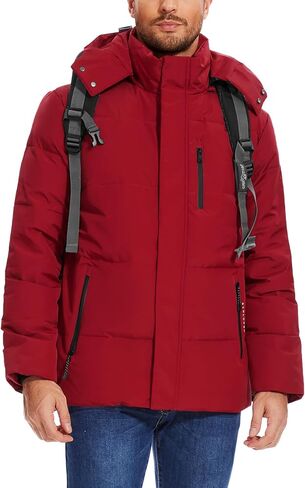Flygo Puffer Jacket Men Winter Coats Waterproof Down Jackets Thicken Insulated Hooded Quilted Parka Snow Jacket in Saudi Arabia