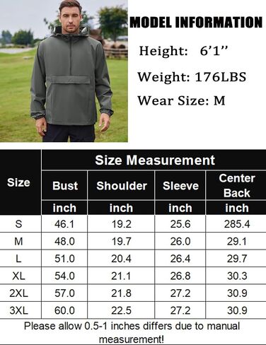 COOFANDY Men's Packable Waterproof Rain Jacket Lightweight Pullover Raincoat With Hood For Hiking Travel Running in Kuwait