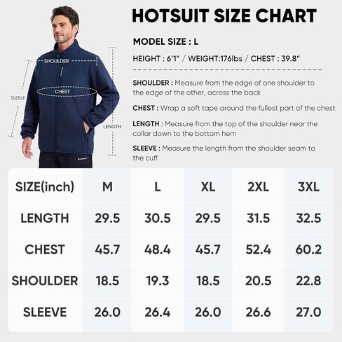 سترة صوف للرجال من HOTSUIT معطف شتوي بسحاب كامل مع جيوب، سترة كلاسيكية دافئة in Saudi Arabia