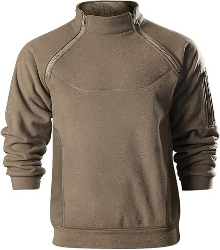 FREE SOLDIER Men's Tactical Fleece Pullover Jacket Heavyweight Sherpa Lined Sweatshirt Winter Coat in Saudi Arabia