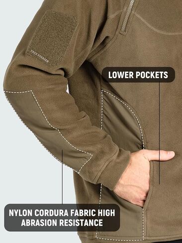 FREE SOLDIER Men's Tactical Fleece Pullover Jacket Heavyweight Sherpa Lined Sweatshirt Winter Coat in Saudi Arabia
