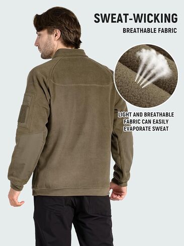 FREE SOLDIER Men's Tactical Fleece Pullover Jacket Heavyweight Sherpa Lined Sweatshirt Winter Coat in Saudi Arabia