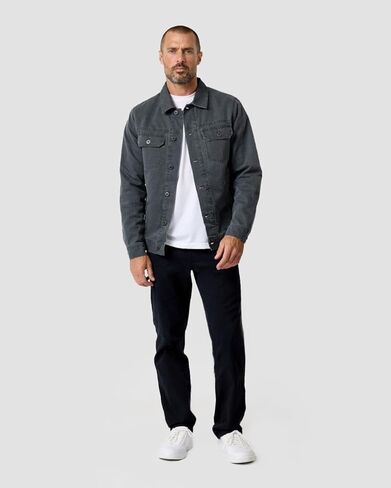 INTO THE AM Tradesman Trucker Jacket Men S-4XL Flannel Lined Workwear Cotton Canvas Jacket in Kuwait