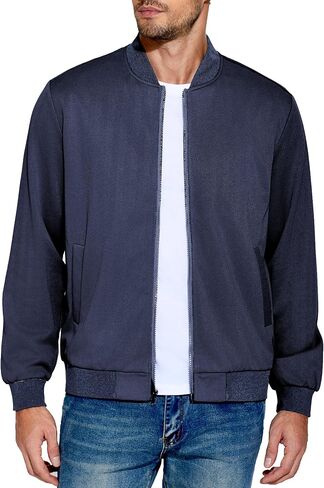 COOFANDY Men's Bomber Jacket Lightweight Casual Spring Fall Textured Jackets Baseball Varsity Coats with Pocket in Saudi Arabia