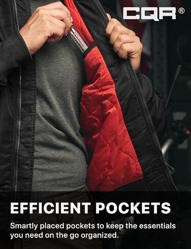 CQR Men's Casual Bomber Jacket, Outdoor Fall/Winter Zip-Up Windbreaker, Water Resistant Padded MA-1 Flight Jacket with Pocket in Saudi Arabia