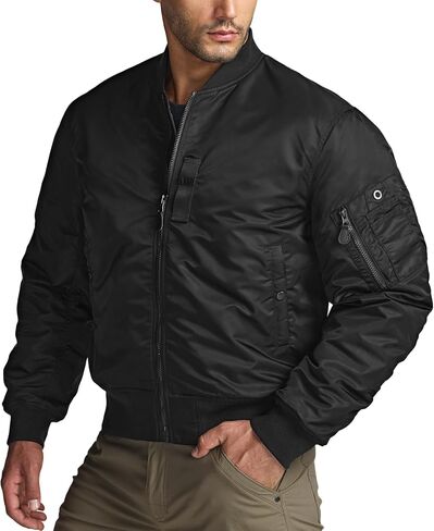 CQR Men's Casual Bomber Jacket, Outdoor Fall/Winter Zip-Up Windbreaker, Water Resistant Padded MA-1 Flight Jacket with Pocket in Saudi Arabia