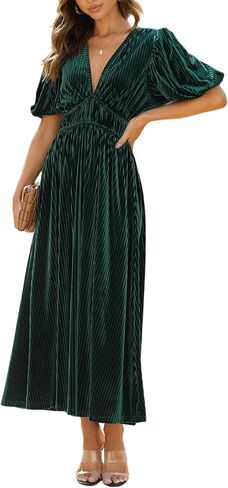 Women's Velvet Maxi Dress Formal Dresses for Wedding Guest Dress in Saudi Arabia