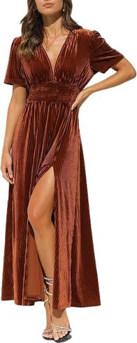 Women's Velvet Maxi Dress Formal Dresses for Wedding Guest Dress in Saudi Arabia
