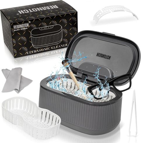 Ultrasonic Jewelry Cleaner, 19.6 oz Stainless Steel Tank Jewelry Cleaner Ultrasonic Machine with Washer Basket, Watch Band Holder, Cleaning Cloth, 3 Modes Ring Cleaner with Touch Button. in Saudi Arabia