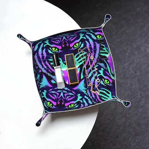 Leather Jewelry Valet Tray for Women and Man, Storage Tray for Remote Controller, Keys, Phone, Wallet, Coin, Jewelry (Lucky Clover, S) in Saudi Arabia