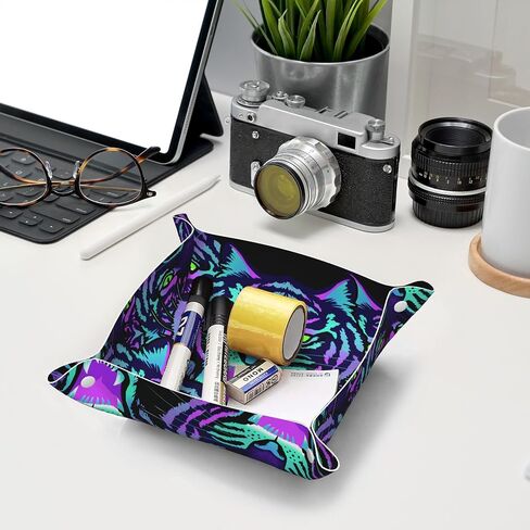 Leather Jewelry Valet Tray for Women and Man, Storage Tray for Remote Controller, Keys, Phone, Wallet, Coin, Jewelry (Lucky Clover, S) in Saudi Arabia