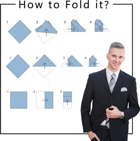 Handkerchiefs for Men, Mens Handkerchiefs with Pocket Square Holder for Suit Tuxedo Wedding Party Prom Business in Saudi Arabia