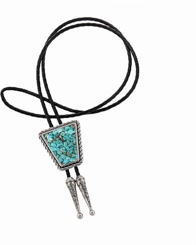 YOQUCOL Vintage Crushed CrystalStone Bolo Tie Native American Genunie Leather Bolo Ties For Men Women in Kuwait