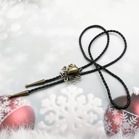 BRBAM Norse Viking Style Bolo Tie Vintage 3D Pendant Western Cowboy Leather Necklace for Men in Kuwait