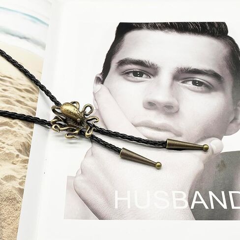 BRBAM Norse Viking Style Bolo Tie Vintage 3D Pendant Western Cowboy Leather Necklace for Men in Kuwait