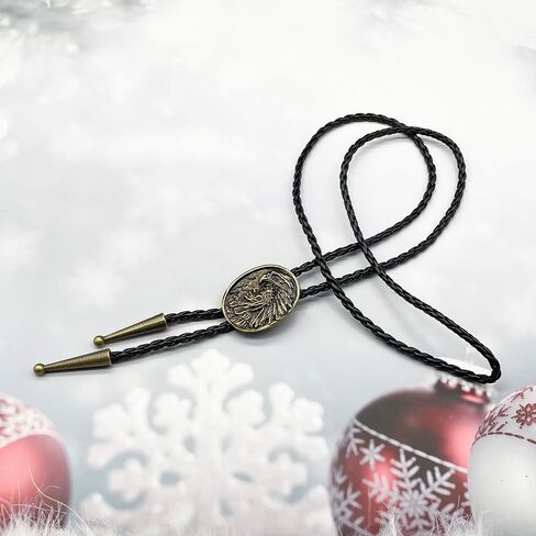 BRBAM Norse Viking Style Bolo Tie Vintage 3D Pendant Western Cowboy Leather Necklace for Men in Kuwait