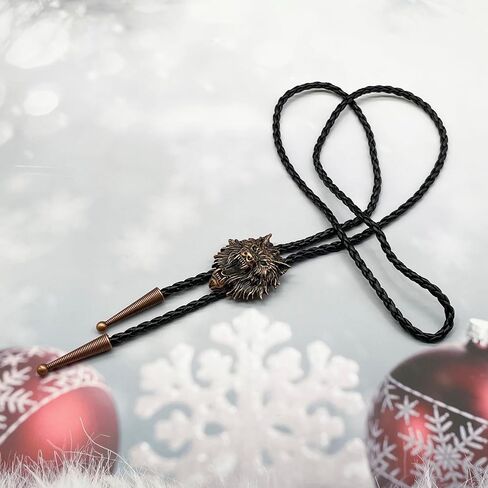 BRBAM Norse Viking Style Bolo Tie Vintage 3D Pendant Western Cowboy Leather Necklace for Men in Kuwait