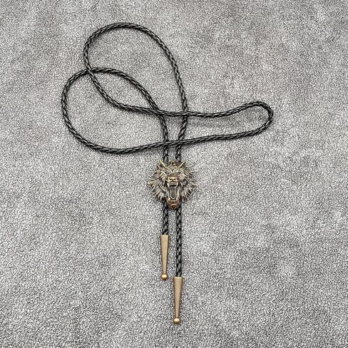 BRBAM Norse Viking Style Bolo Tie Vintage 3D Pendant Western Cowboy Leather Necklace for Men in Kuwait